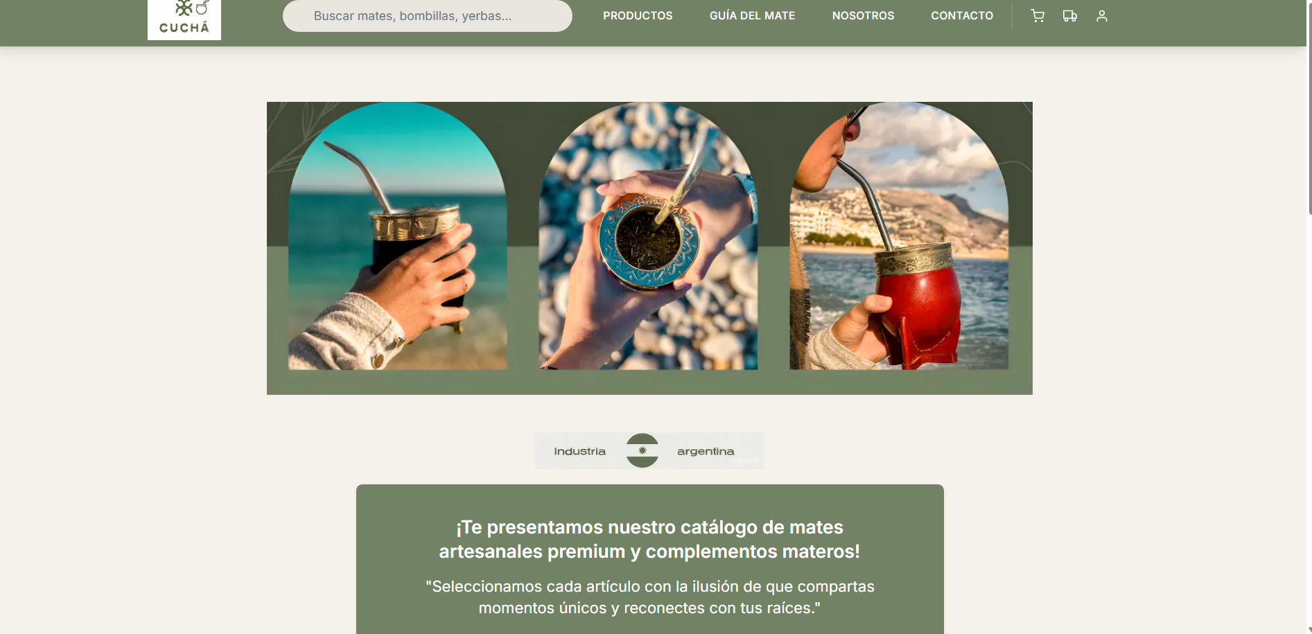 E-Commerce Landing Page Cucha Mates